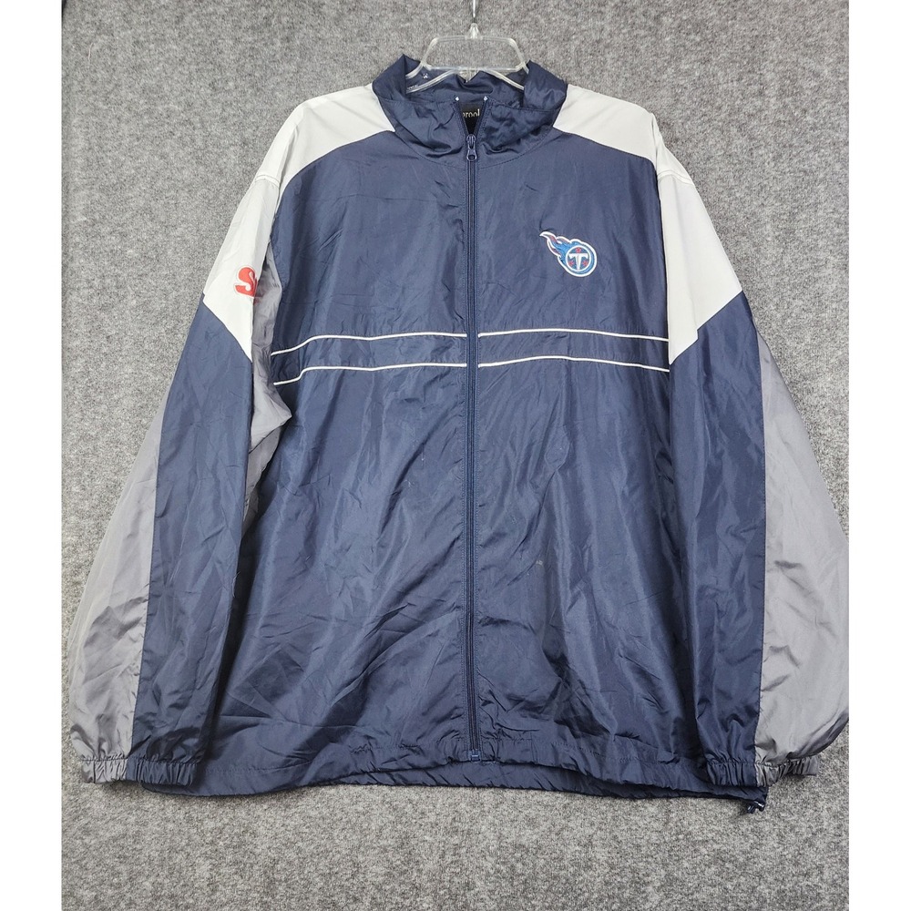 Dunbrooke Tennessee Titans Windbreaker‎ Mens XXL Navy Blue Gray White Jacket